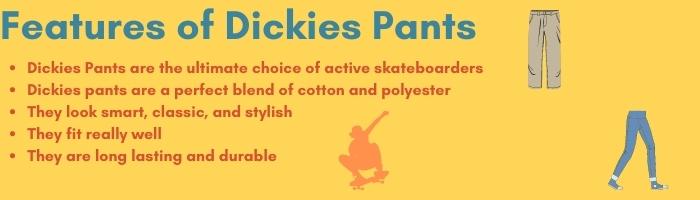 features of Dickies pants